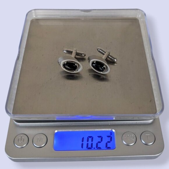 Vintage Swank Oval Onyx Cufflinks - Picture 5 of 5